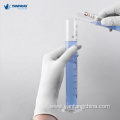 White disposable nitrile medical examination gloves